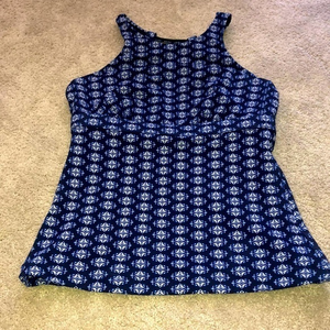 Athleta 32B/C Tankini Top Blue Print Swimwear‎